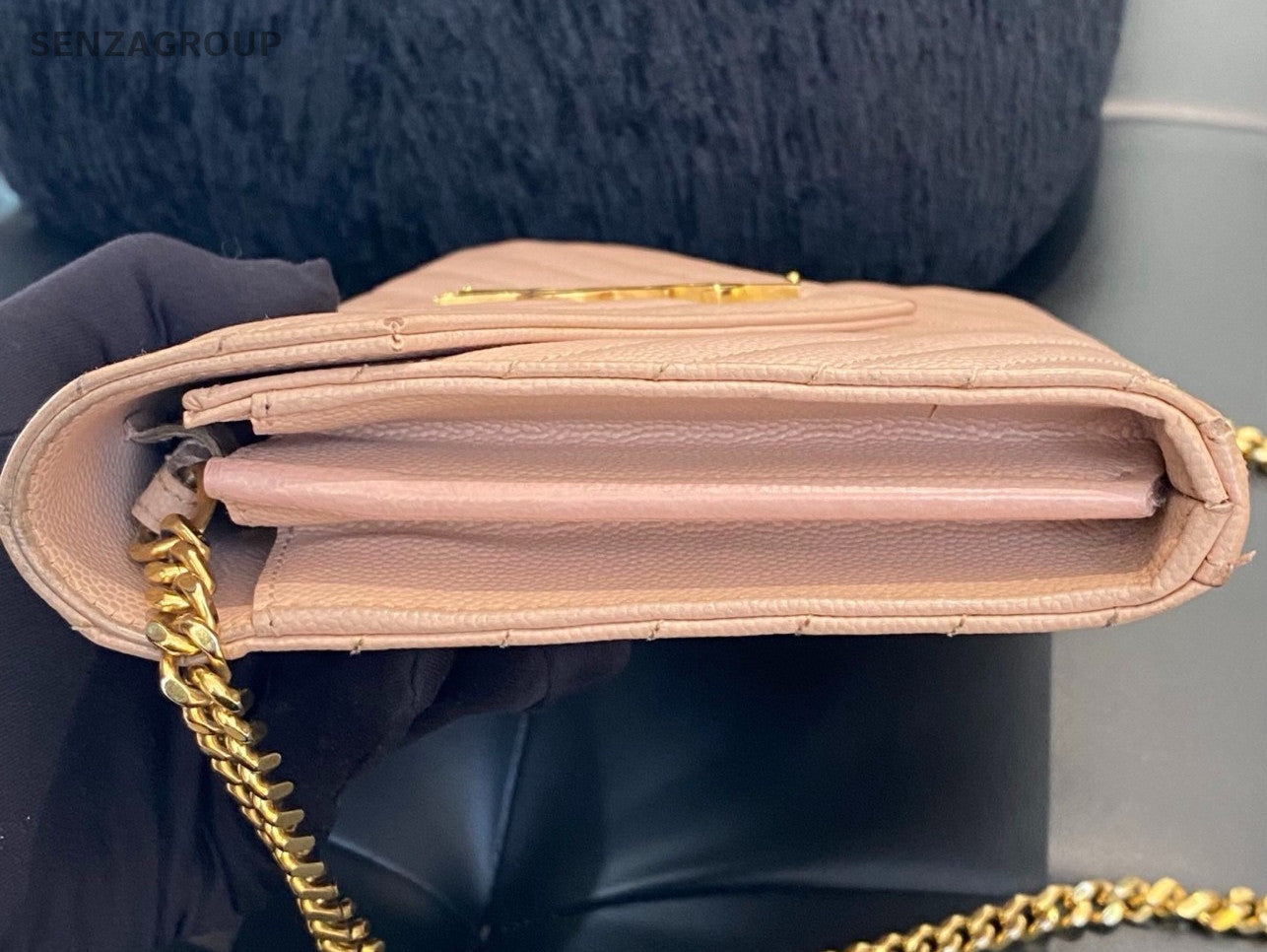 Saint Laurent Envelope Chain MM Calfskin Crossbody Pink Women Classic Fashion