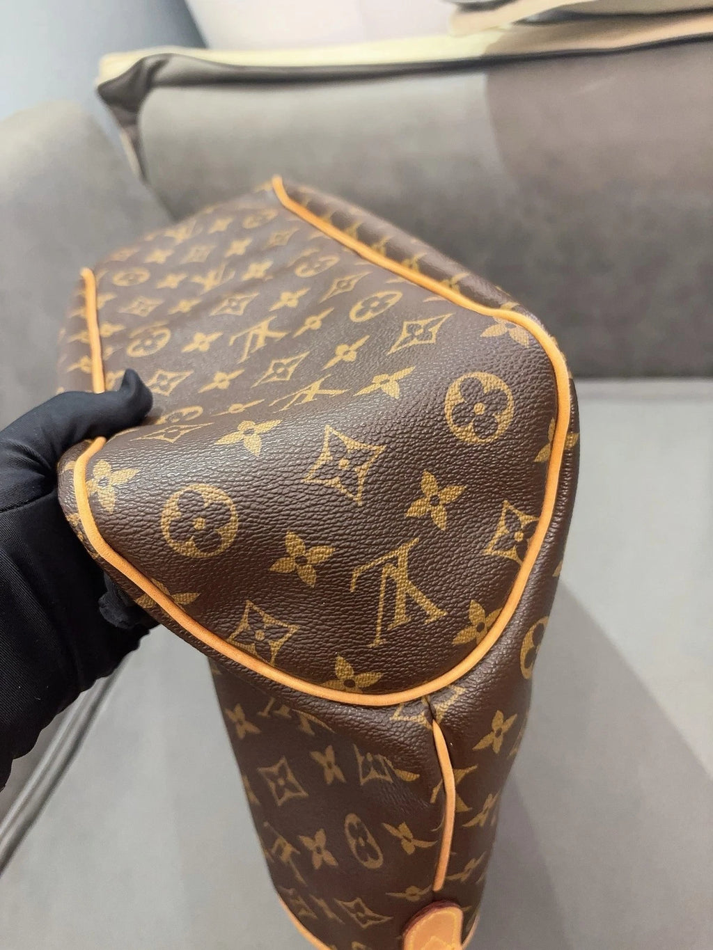 Louis Vuitton Delightful PM Monogram Shoulder Bag Brown Gold Used Women Classic