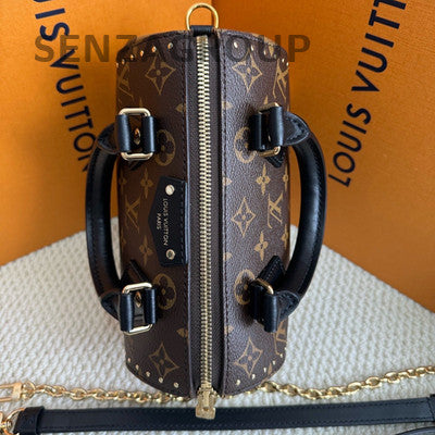 Louis Vuitton Speedy 20 Trunk Monogram Brown Handbag Chain Strap Classic