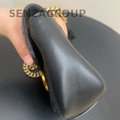 Gucci Marmont 22 Black Gold Chain Shoulder Crossbody Bag Classic Women