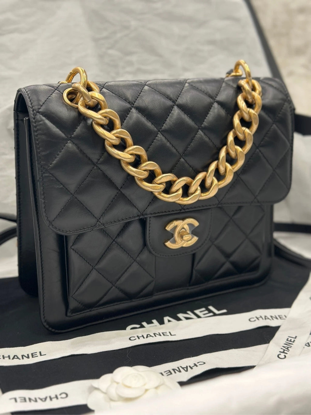 CHANEL Vintage Calfskin Backpack Handbag For Women
