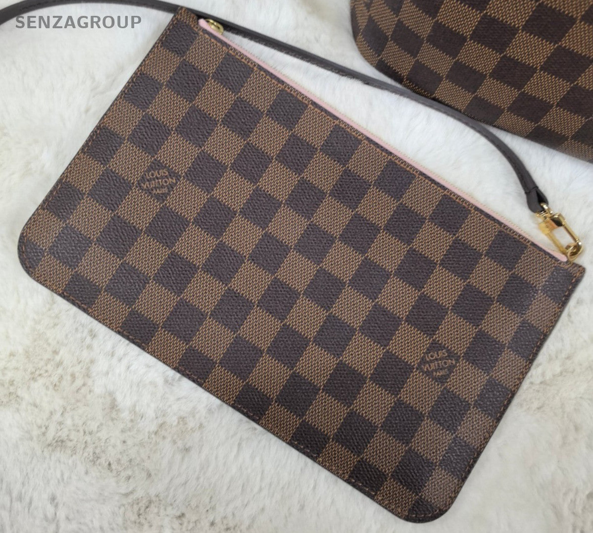 Louis Vuitton Neverfull MM Damier Ebene Tote with pouch Shoulder bag Women Brown