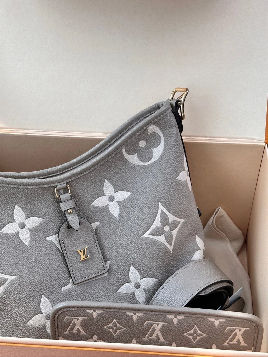 Louis Vuitton Elephant Gray Carryall Small Tote Bag For Women