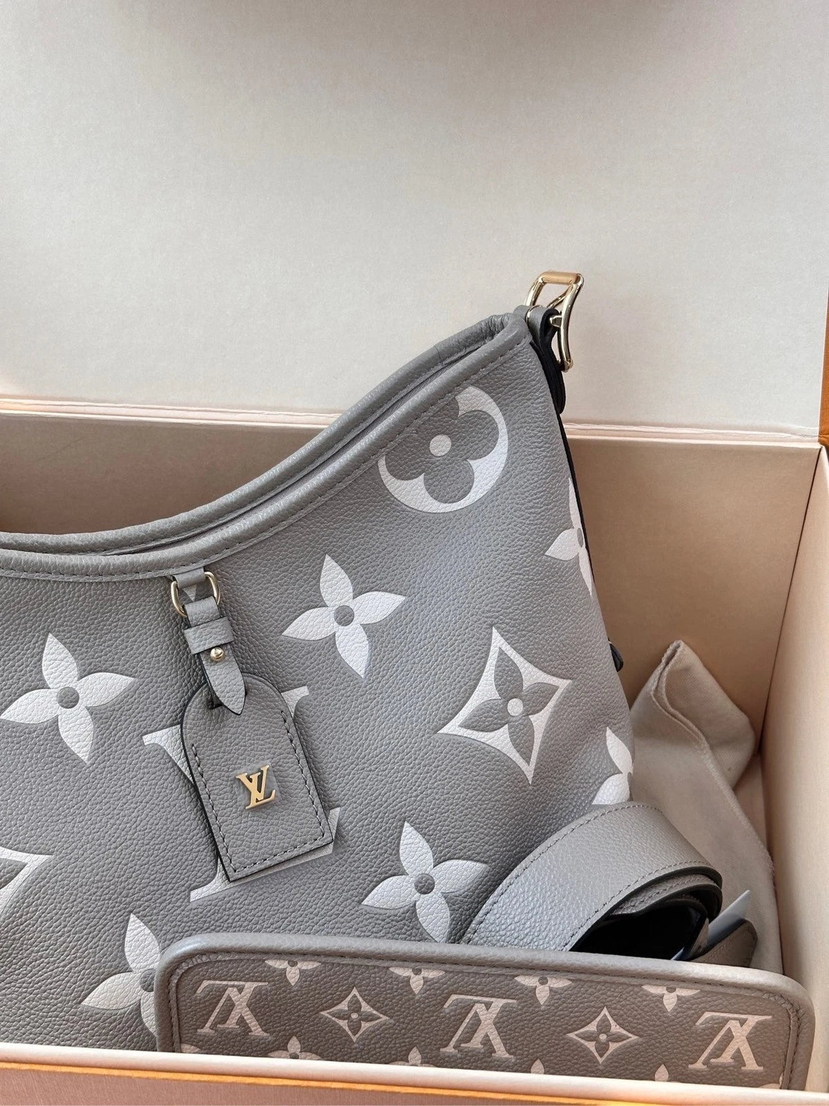 Louis Vuitton Elephant Gray Carryall Small Tote Bag For Women