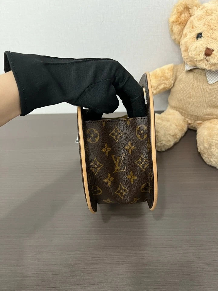 Louis Vuitton Canvas Small Round Top Handle Handbag For Women