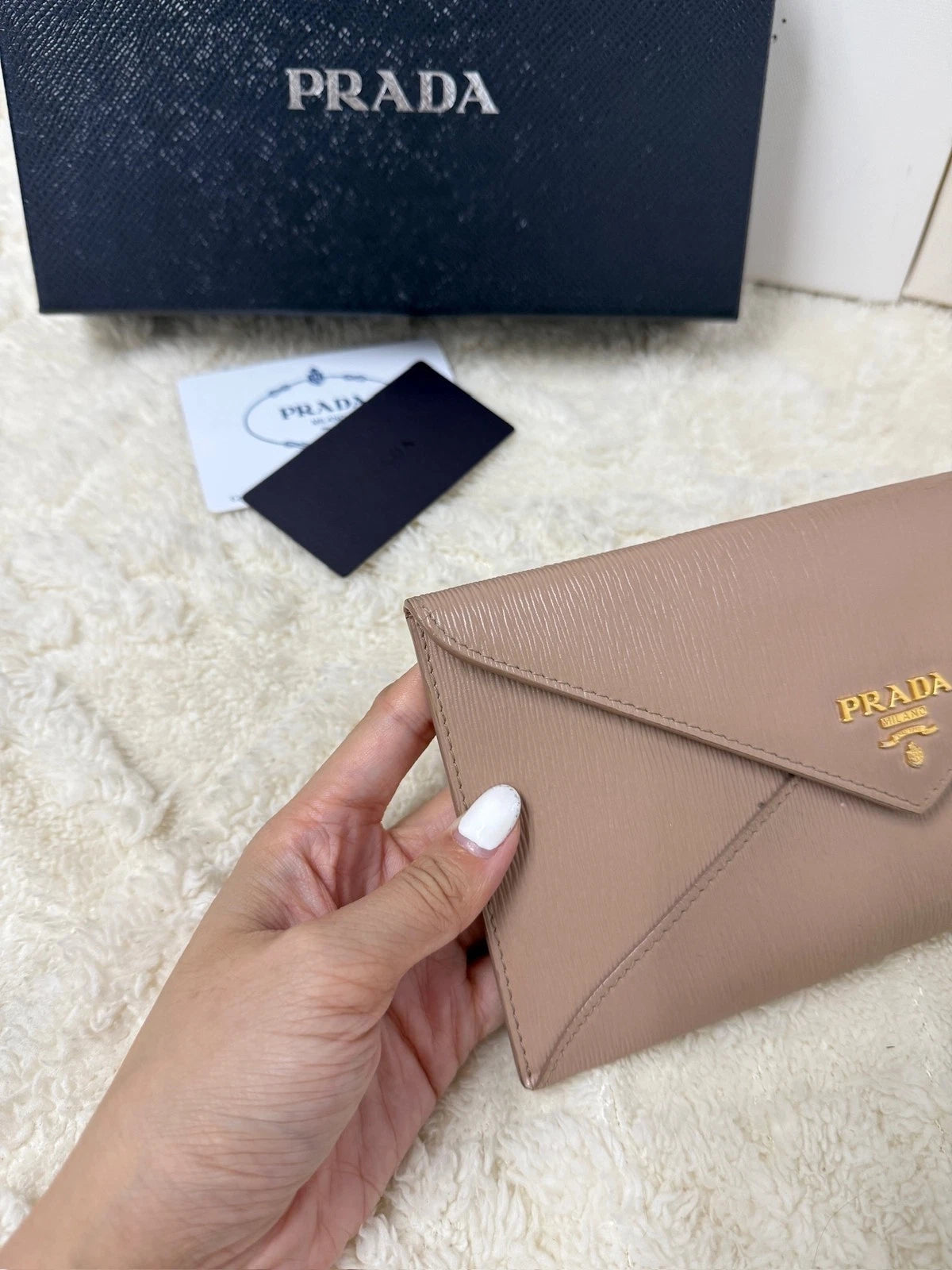 Prada Leather Envelope Wallet For Women