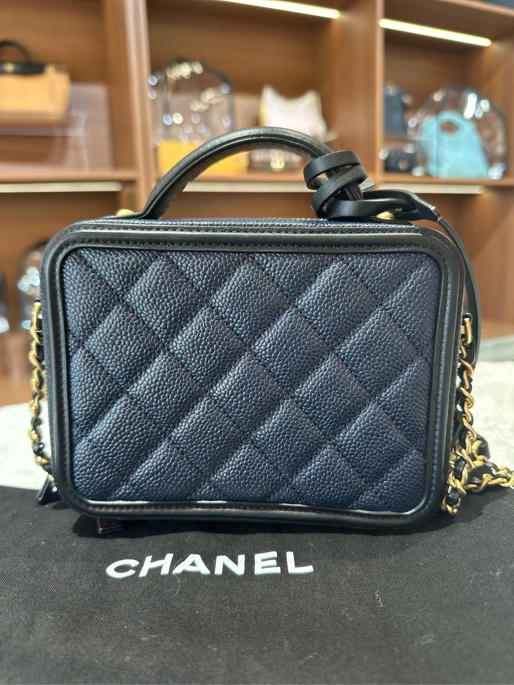 CHANEL Blue Small Camera Bag Handbag Crossbody For Women