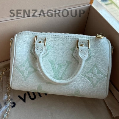 Louis Vuitton Speedy Nano White Green Crossbody Bag Women Fashion