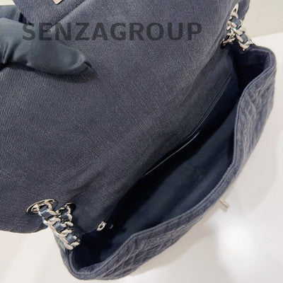 Chanel Classic Flap Black Silver Chain Shoulder Crossbody Bag