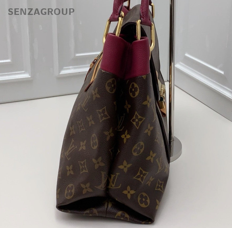 Louis Vuitton Olympe Monogram Shoulder Bag Brown Red Gold Women Classic