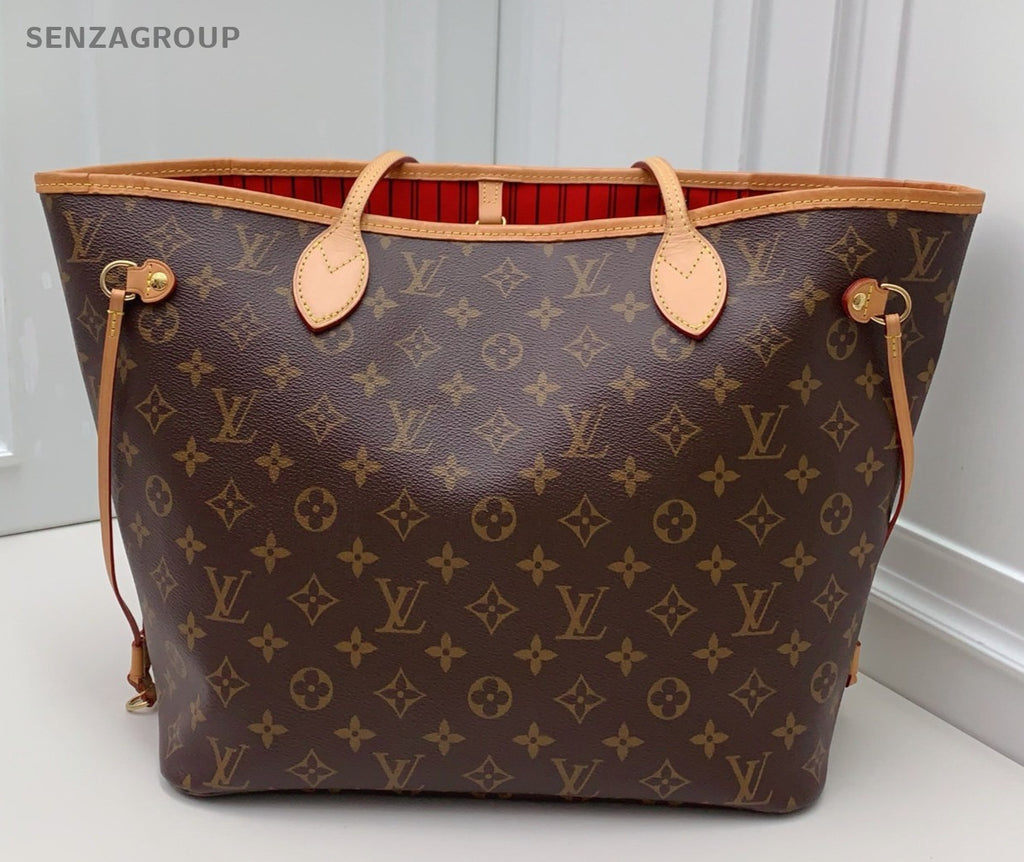Louis Vuitton Neverfull Monogram Tote Shoulder Bag Brown Gold Women Classic