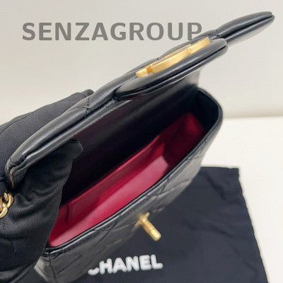 Chanel Black Quilted Lambskin Classic Flap Bag Gold Hardware