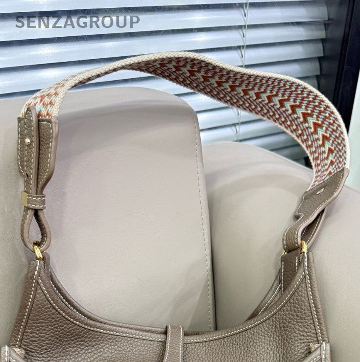 HERMES Evelyne Shoulder Bag Gray Gold Used Women Classic Designer