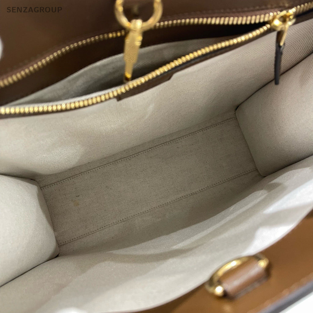 Gucci Ophidia Tote Top Handle Bag Crossbody Brown Gold Women Classic