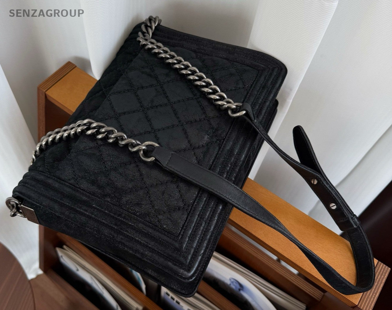 CHANEL Leboy GM CC Chain Shoulder bag Black Silver Women