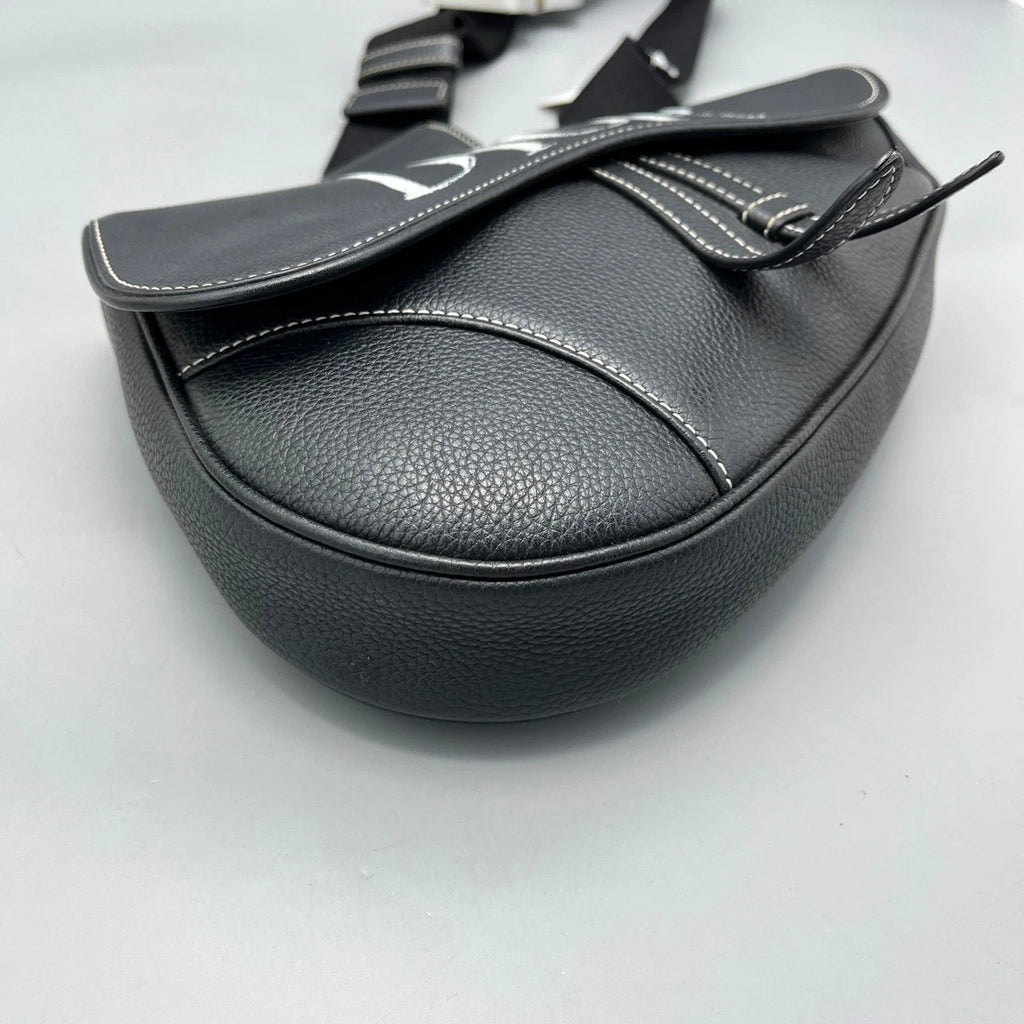 Dior Black Graffiti Saddle Waist Bag For Women