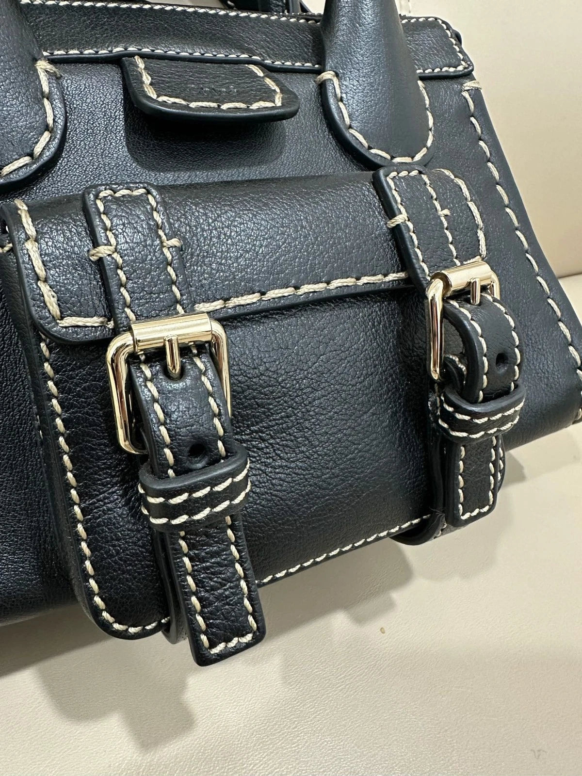 Chloe Edith Black Leather Shoulder Crossbody Handbag For Women