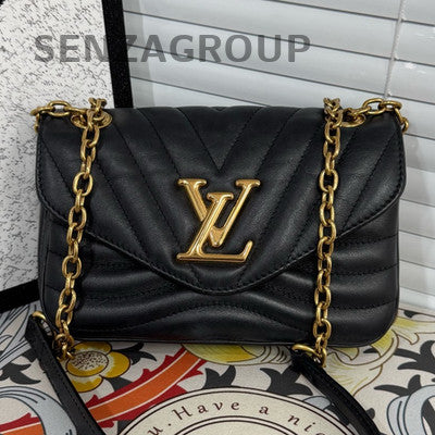 Louis Vuitton New Wave Black Gold Chain Shoulder Crossbody Bag