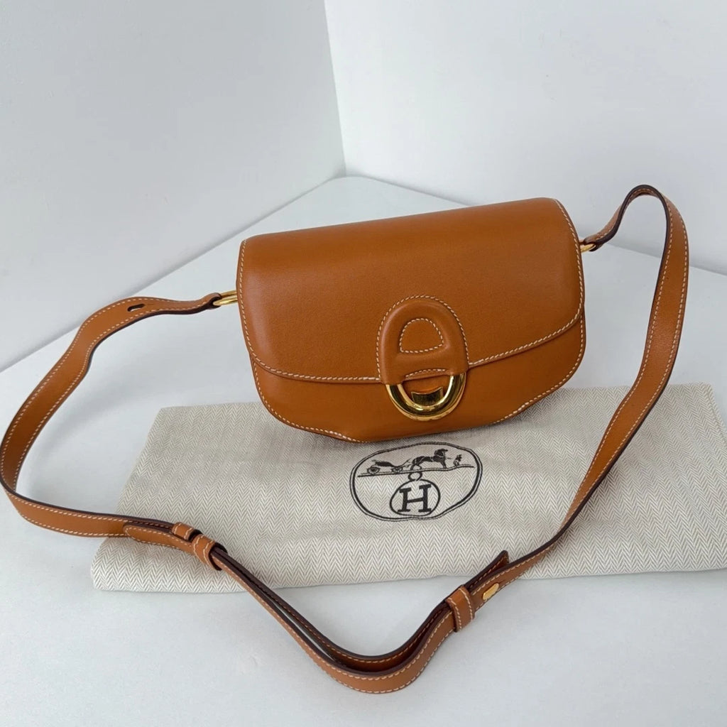 Hermes Cherche Midi18 Mini Butler Shoulder Bag Crossbody Brown Gold Hardware