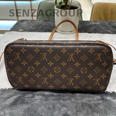Louis Vuitton Neverfull Monogram Tote Bag Brown Gold Hardware Women's Classic