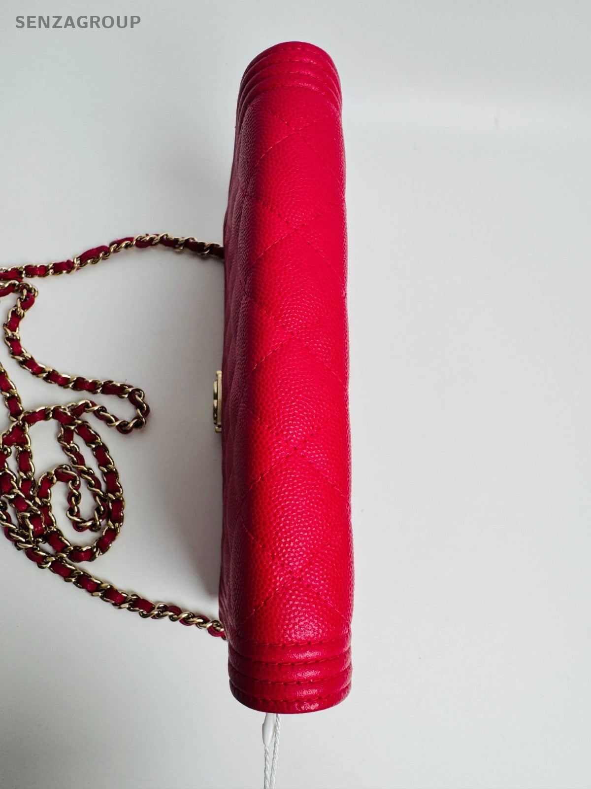 CHANEL Leboy Woc Diamond Pattern Chain Shoulder bag Peach Pink Women Classic