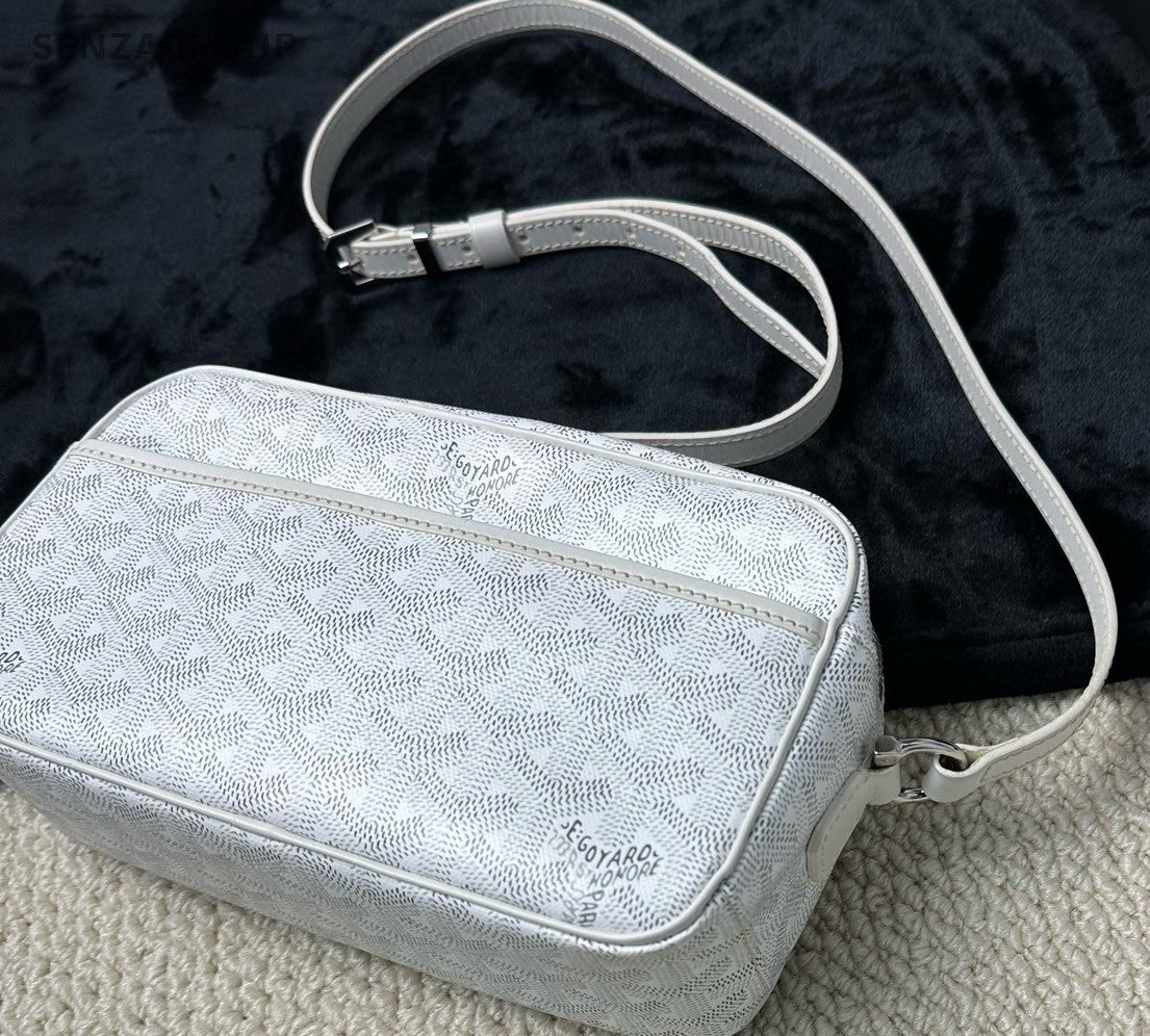 Goyard Monogram Canvas Camera bag Soulder Crossbody Bag Women White.
