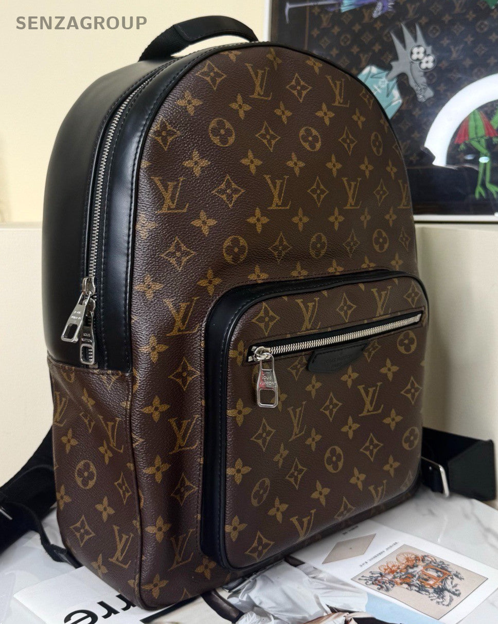 Louis Vuitton Josh Monogram Backpack Brown Silver Unisex Adults Classic