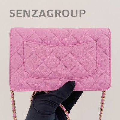 Chanel Pink Gold Hardware Calfskin WOC Chain Shoulder Bag Quilted