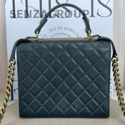 Vintage Chanel 2.55 Classic Flap Black Quilted Leather Handbag