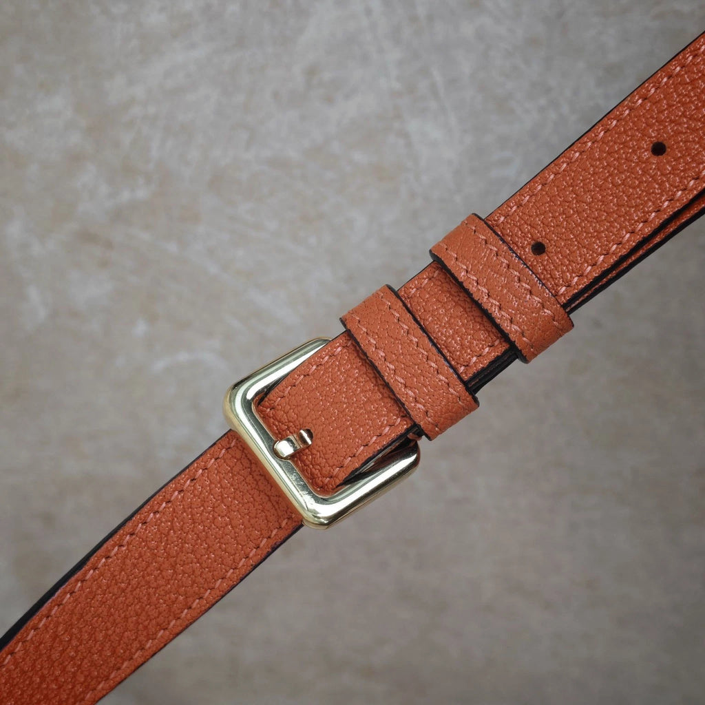 Loewe Vintage Orange Leather Boston Bowling Handbag For Women