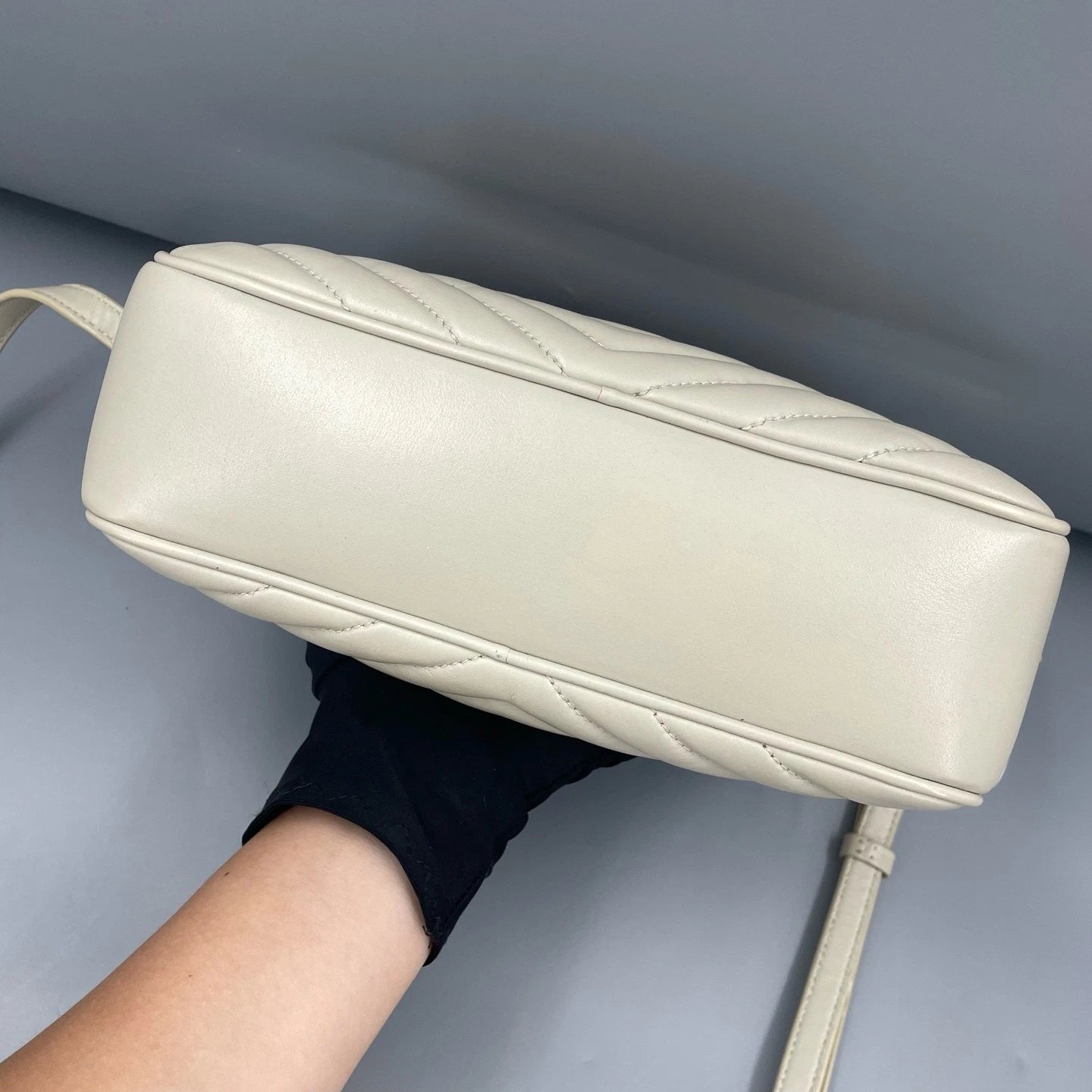 YSL White Leather Fringe Camera Crossbody Bag For Women