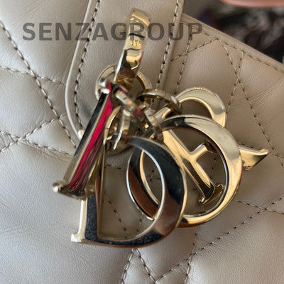 Dior Medium Toujours Grey Leather Cannage Handbag Gold Hardware