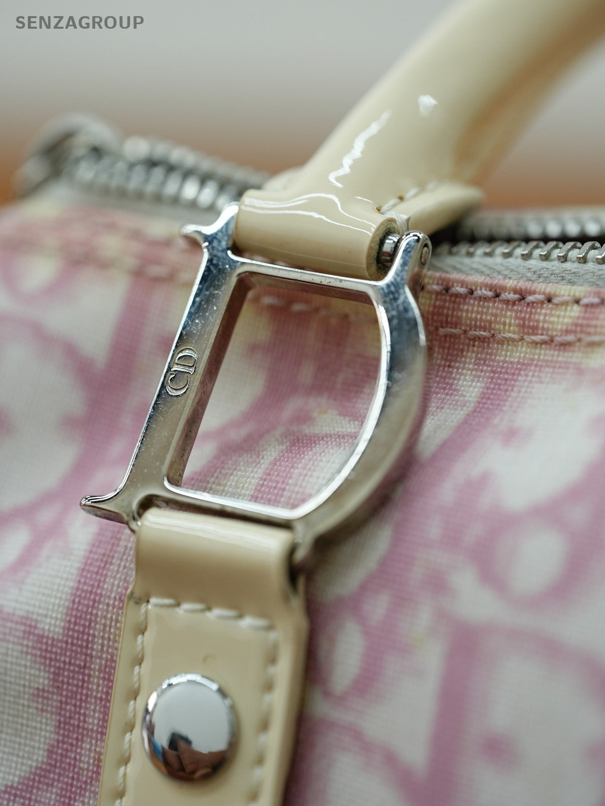 Fendi FF Boston Monogram Handbag Pink Women Canvas