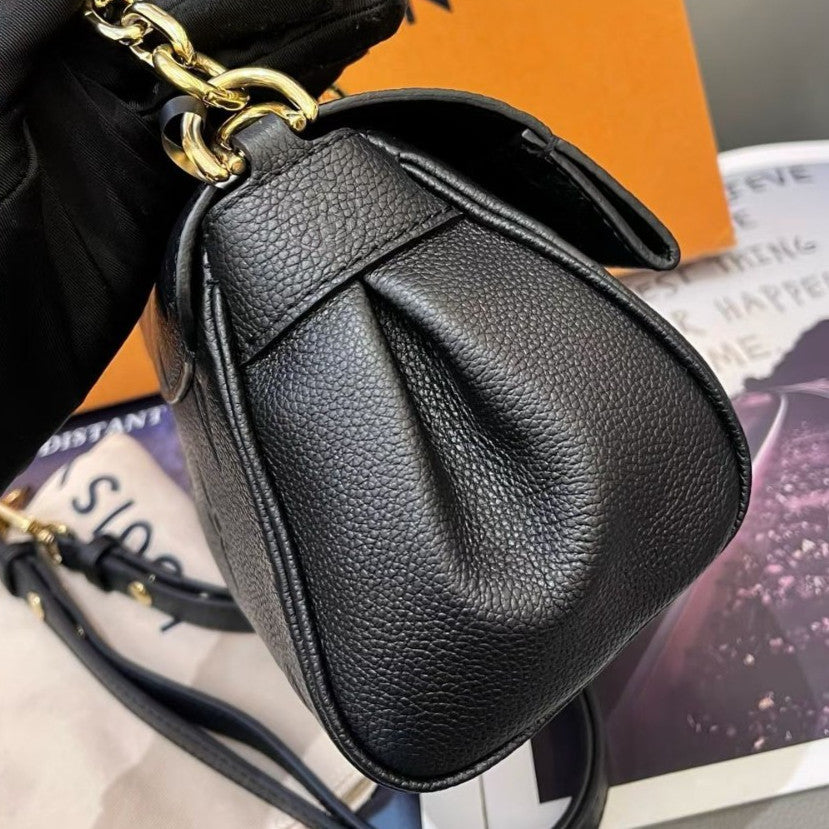 Louis Vuitton Favorite Monogram Chain Shoulder Bag Crossbody Black Gold Women