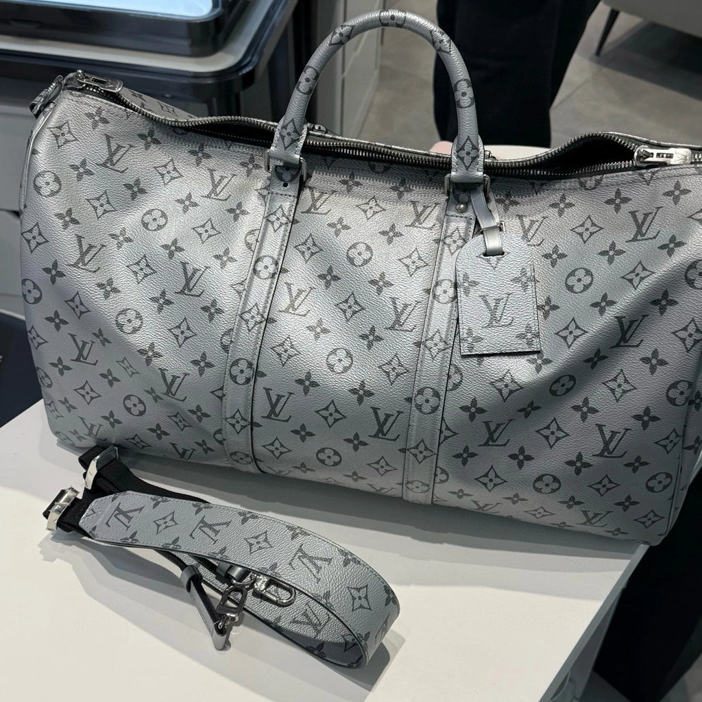Louis Vuitton Limited Runway Keepall50 Silver Travel Bag Women