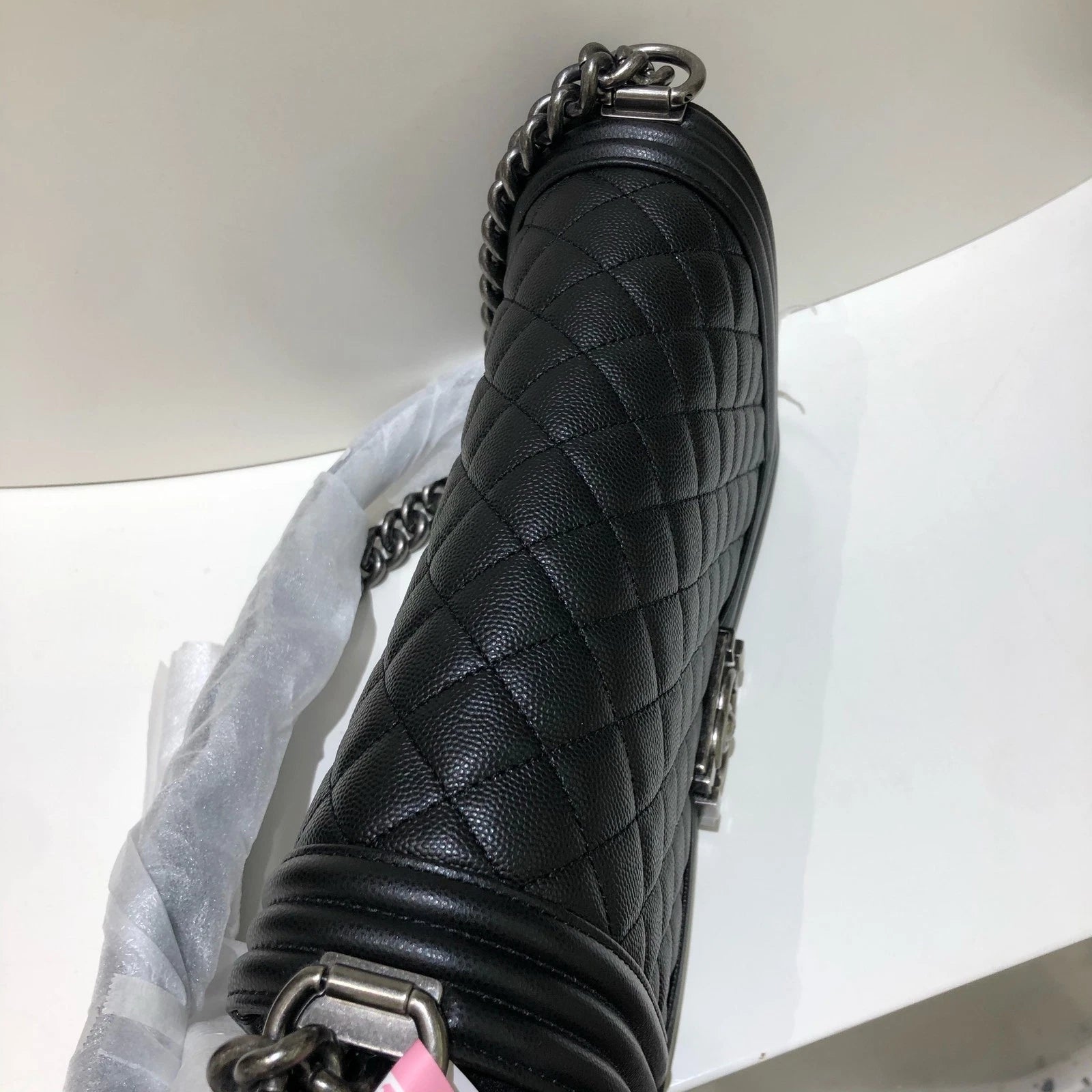CHANEL Leboy Medium Black Silver Shoulder Bag for Women