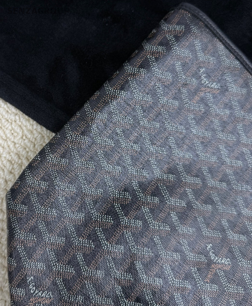 Goyard Tote MM Top Handle Shoulder Bag with Pouch Women Black.