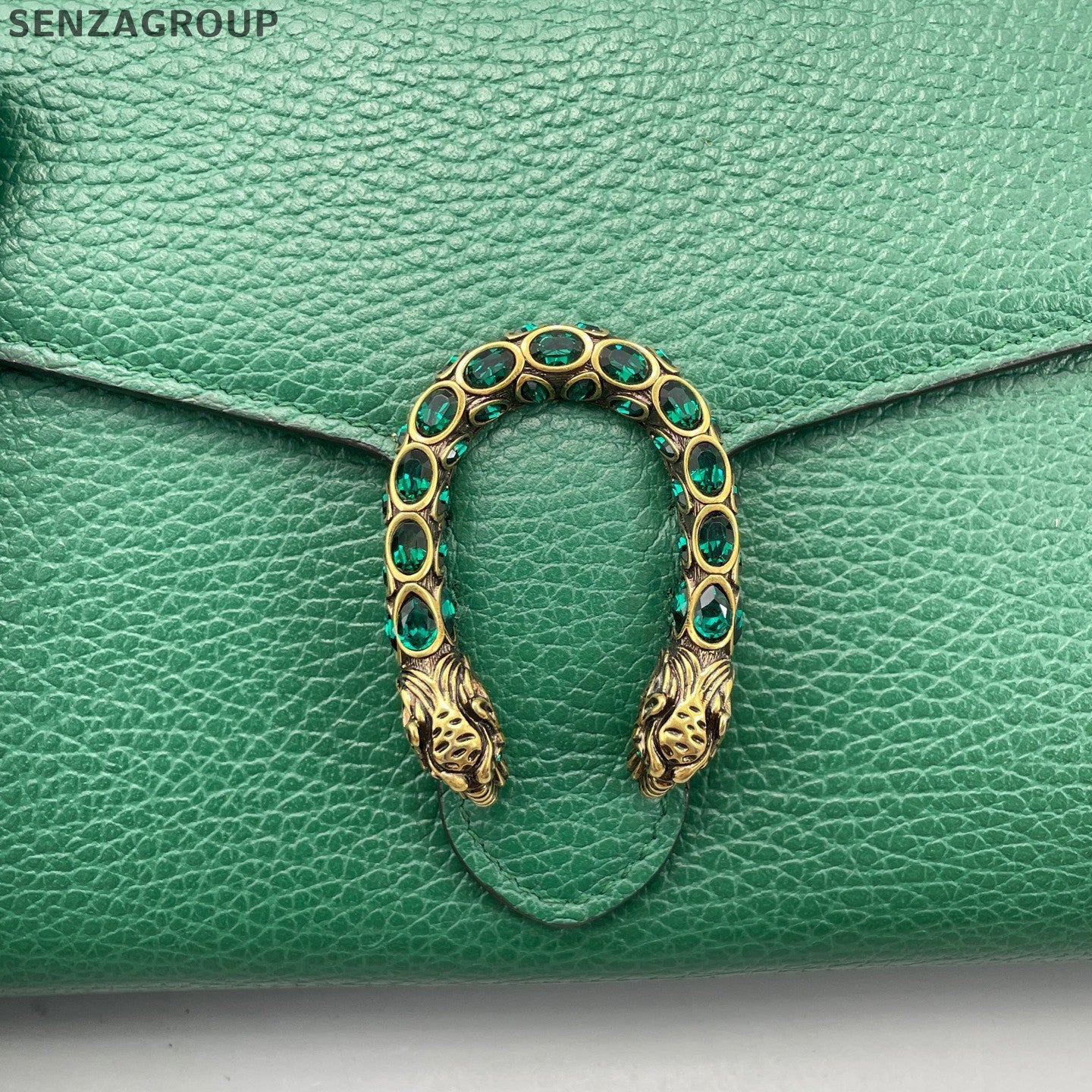 Gucci Dionysus WOC Chain Shoulder Crossbody Bag Green Silver Women Classic