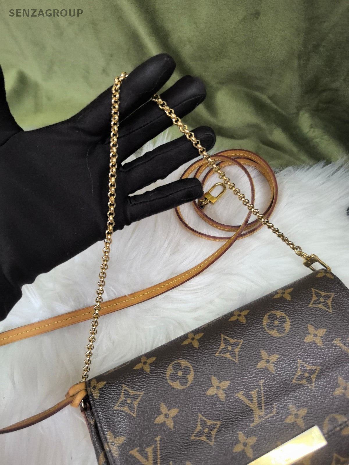 Louis Vuitton Monogram Favorite PM Leather Shoulder Crossbody Bag Women Brown