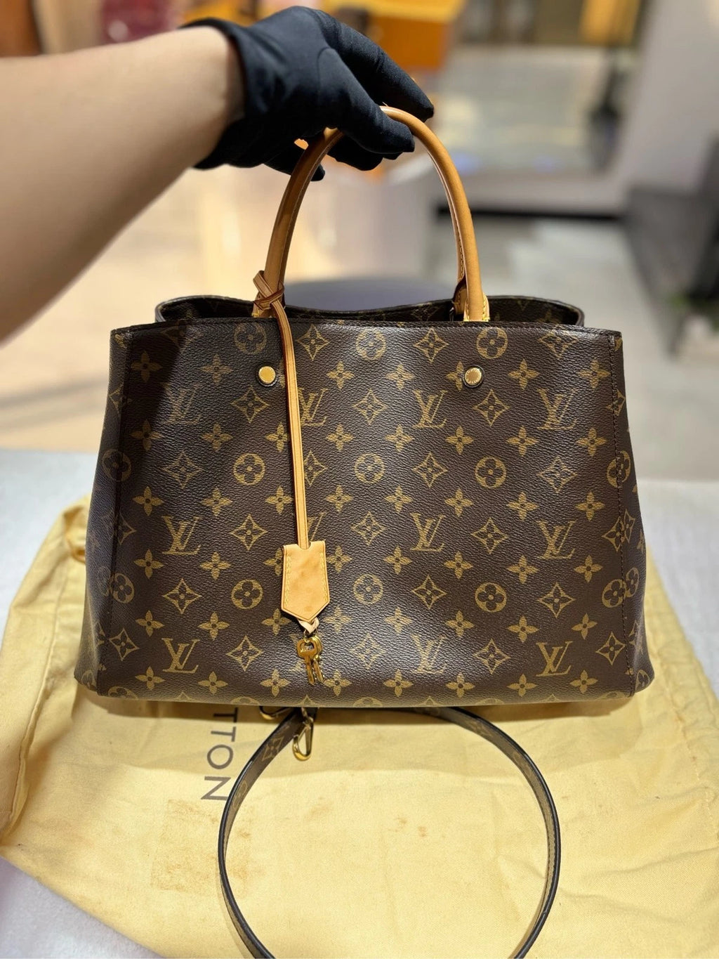 Louis Vuitton Monogram Large Montaigne Shoulder Handbag For Women
