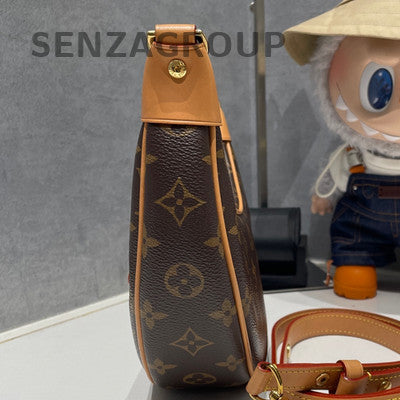 Louis Vuitton Monogram Moon Bag Chain Shoulder Bag Brown Gold Clasp