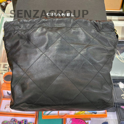Chanel 22 Bag Small Black Gold Quilted Chain Shoulder Bag Classic