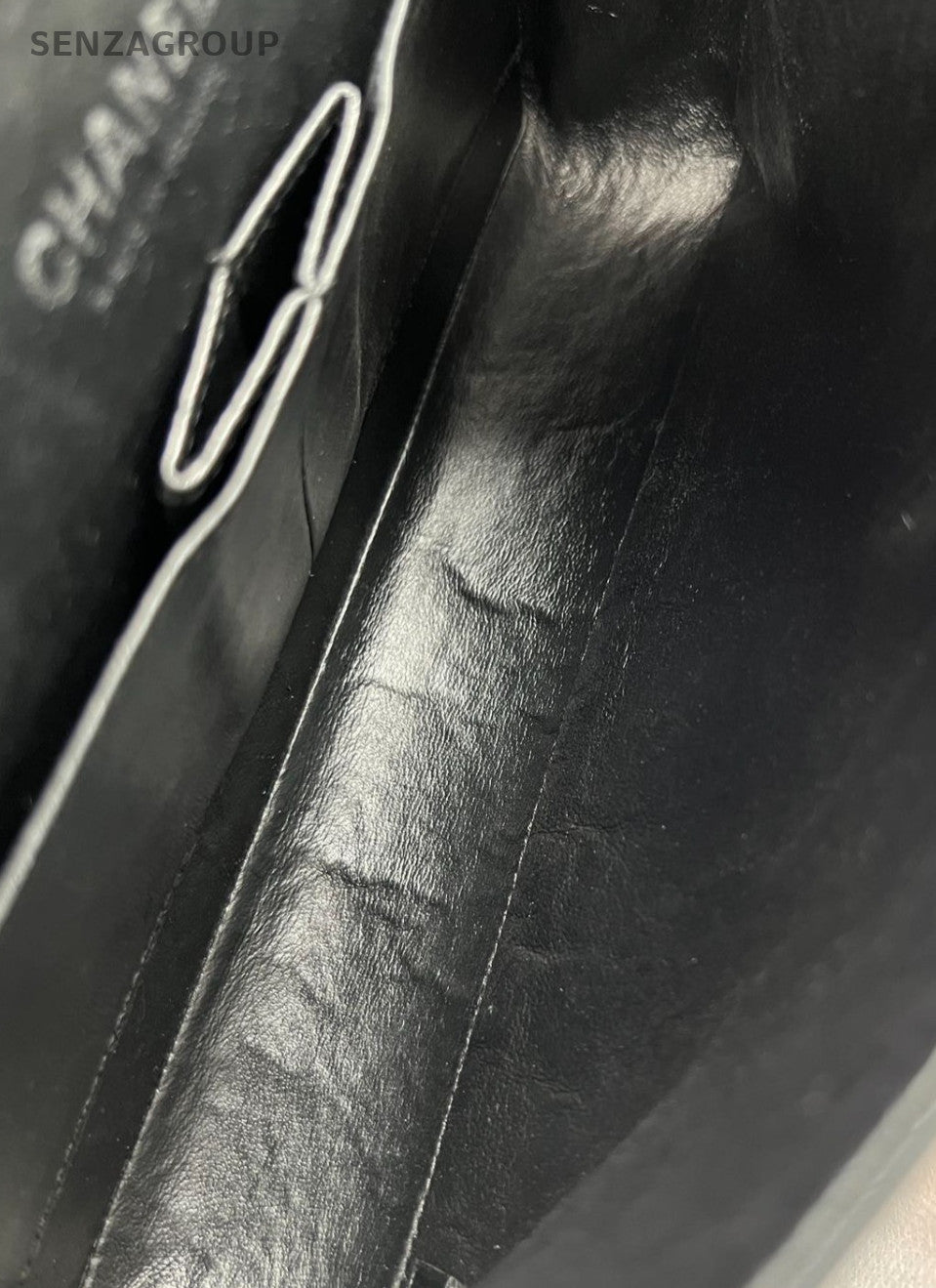 Chanel Classic Flap MM Chain Shoulder Bag Black Silver Used Women Designer
