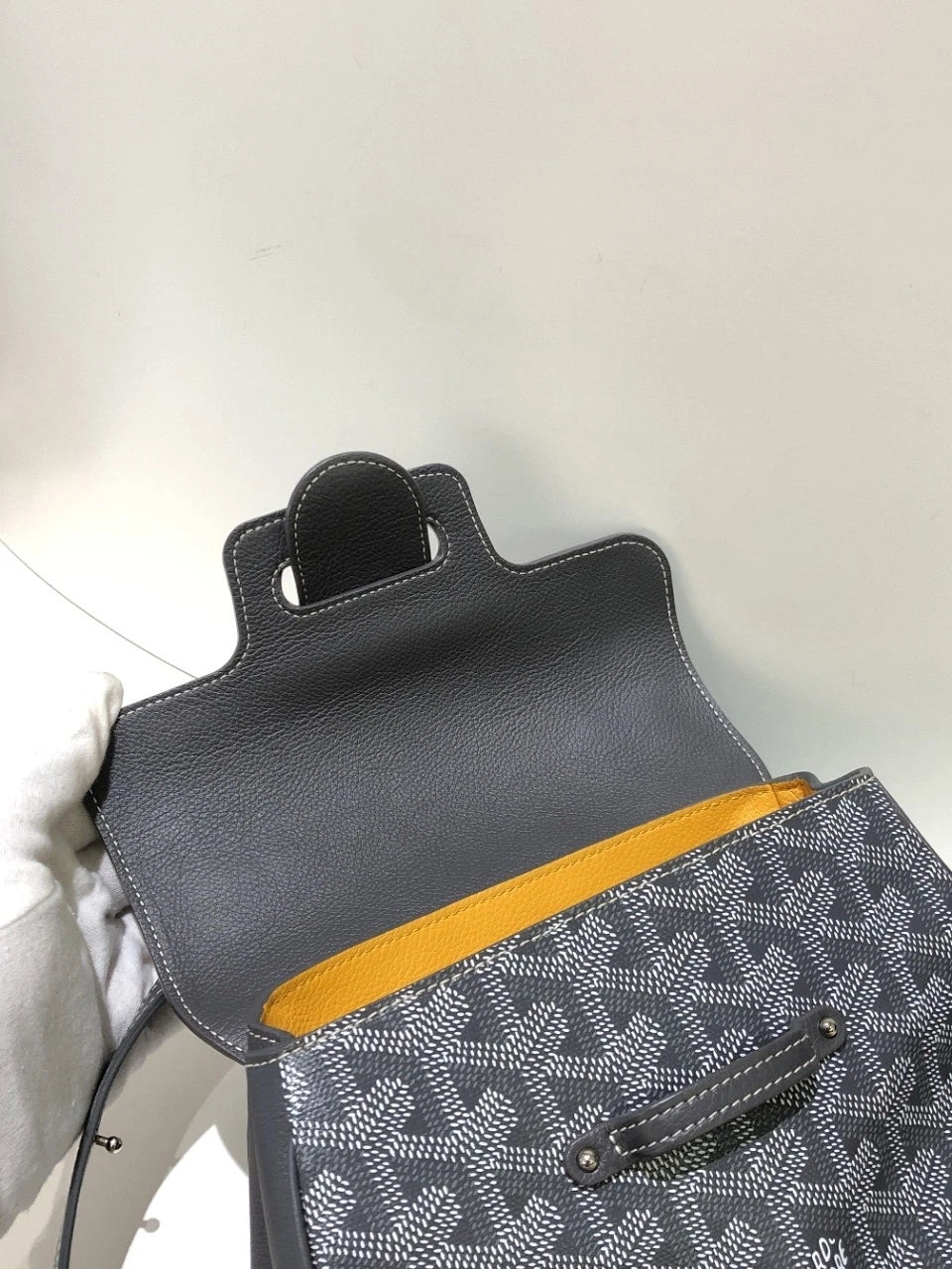 Goyard Gray Canvas Mini Saigon Top Handle Bag For Women