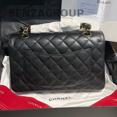 Chanel Black Caviar Small Classic Flap Bag Chain Shoulder Crossbody