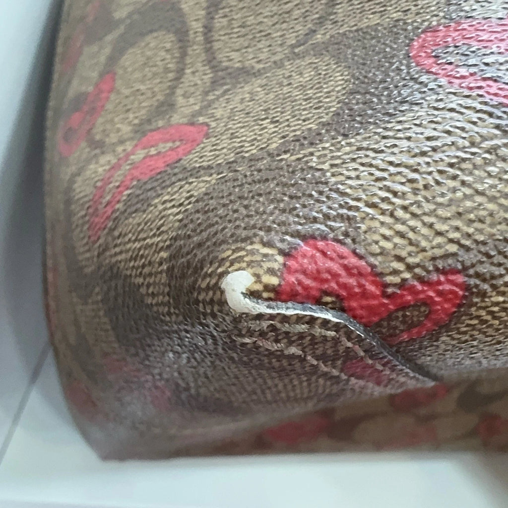 Coach City 33 Reversible Heart Print Canvas Tote Handbag For Women