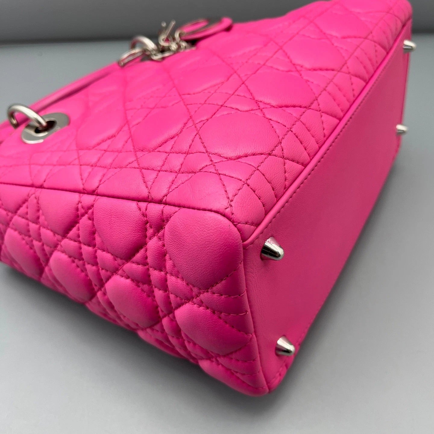 Dior Lady Dior Pink Crossbody Top Handle Excellent