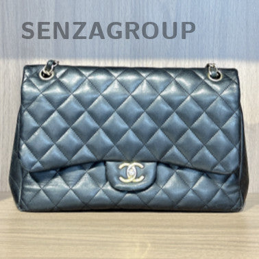 Chanel CF Jumbo Black Caviar Leather Shoulder Crossbody Bag Women