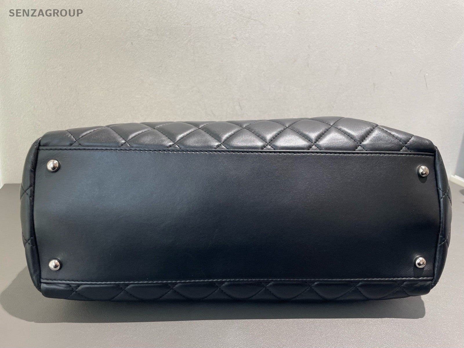 Chanel Large shopping Tote Chain Black Silver Shoulder Bag Diamond Women Classic