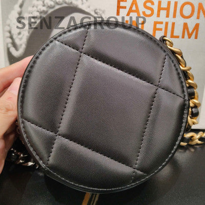 Chanel 19 Bag Black Gold Quilted Lambskin Chain Crossbody - Women's Fashion